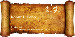 Kaposi Fanni névjegykártya