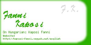 fanni kaposi business card